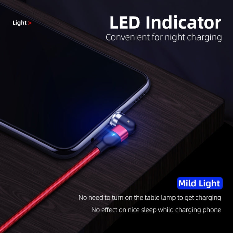 كابل شحن مغناطيسي دوار مضفر من النايلون 3 في 1 USB إلى 8 بن + USB-C / Type-C + Micro USB، طول 1 متر، 2 أمبير