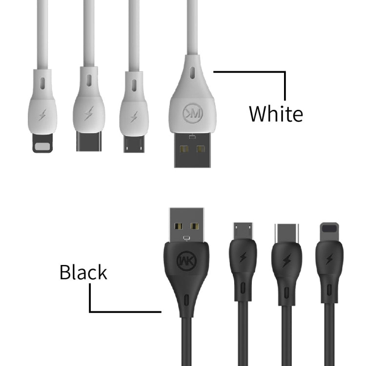 WK WDC-072 كابل شحن ومزامنة بيانات USB إلى 8 بن بطول 1 متر، خرج 2.1A، سرعة كاملة، 8 بن