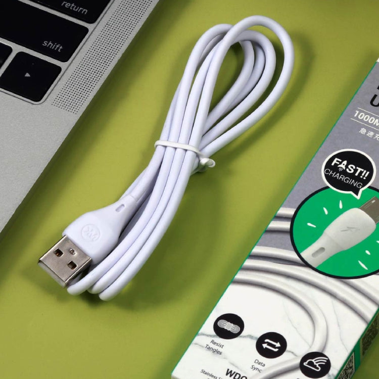 WK WDC-072 كابل شحن ومزامنة بيانات USB إلى 8 بن بطول 1 متر، خرج 2.1A، سرعة كاملة، 8 بن