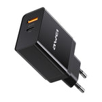 شاحن سفر سريع awei C-980 18W PD USB-C / Type-C + QC 3.0 بمنفذ USB، قابس الاتحاد الأوروبي
