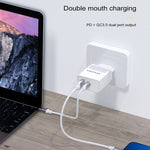 شاحن سفر سريع awei C-980 18W PD USB-C / Type-C + QC 3.0 بمنفذ USB، قابس الاتحاد الأوروبي