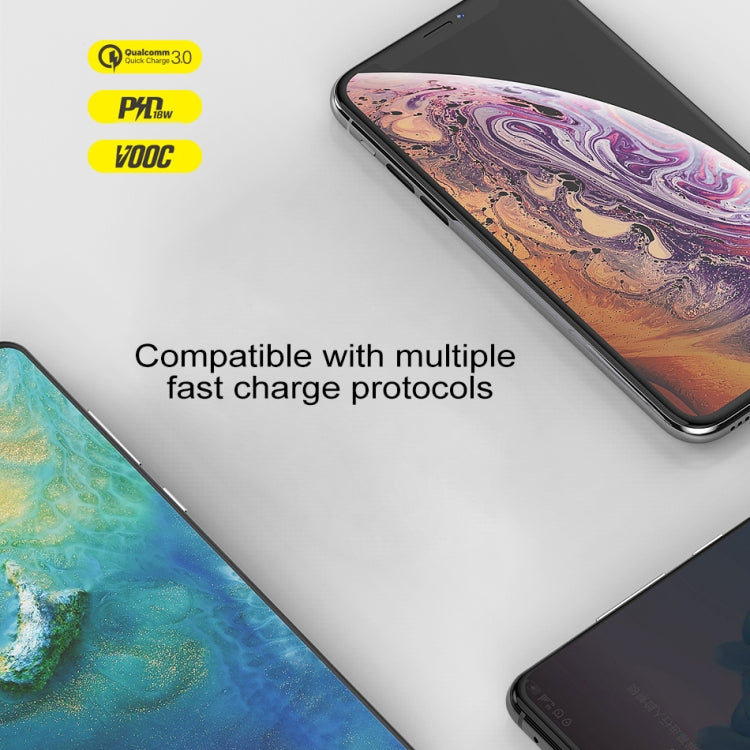 شاحن سفر سريع awei C-980 18W PD USB-C / Type-C + QC 3.0 بمنفذ USB، قابس الاتحاد الأوروبي