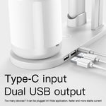 مصباح مكتب متعدد الوظائف WS6 بقوة 10 واط مع منفذي USB ومنفذ USB-C / تايب-سي + شاحن لاسلكي Qi