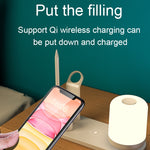 مصباح مكتب متعدد الوظائف WS6 بقوة 10 واط مع منفذي USB ومنفذ USB-C / تايب-سي + شاحن لاسلكي Qi