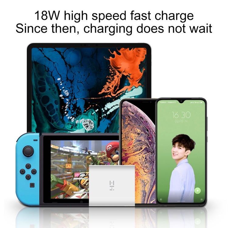 شاحن سريع أصلي من شاومي Youpin ZMI بقوة 20 واط مع محول طاقة وكابل شحن Type-C / USB-C إلى 8 دبابيس، قابس الولايات المتحدة