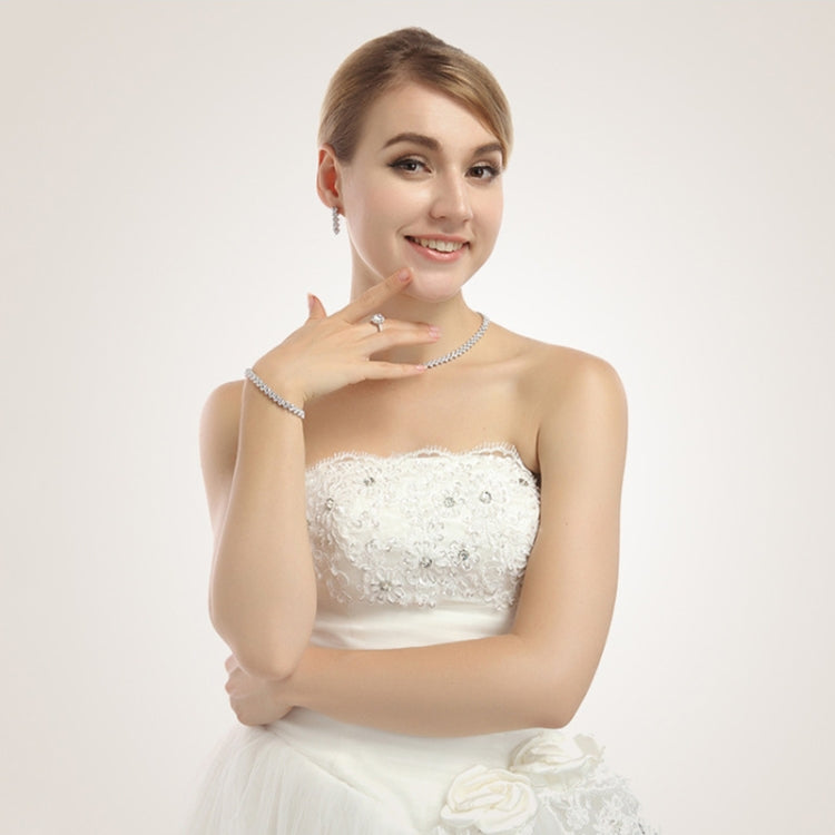 سوار روماني مزين بأحجار الزركون بطول 16 سم، مطلي بالبلاتين، مجوهرات