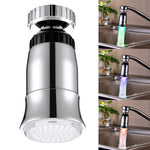 مصباح صنبور LED RGB مع حساس درجة حرارة LED SDF2-B5، حجم: 78 × 30 مم، واجهة: 22 مم (فضي)، SDF2-B5