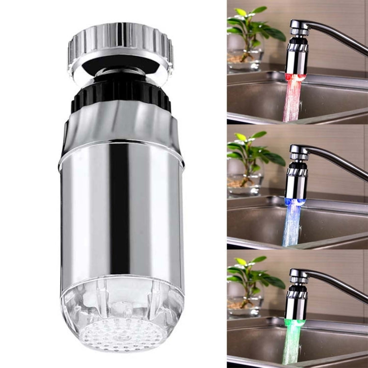 مصباح صنبور LED RGB مع حساس درجة حرارة ABS LED SDF-B2، حجم: 78 × 28 مم، واجهة: 22 مم (فضي)، SDF-B2