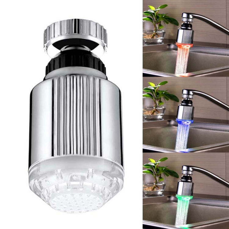 SDF-B5 ضوء صنبور LED بمستشعر درجة حرارة ABS LED RGB مع توهج مائي للدش، الحجم: 75 × 37 مم، الواجهة: 22 مم (فضي)، SDF-B5