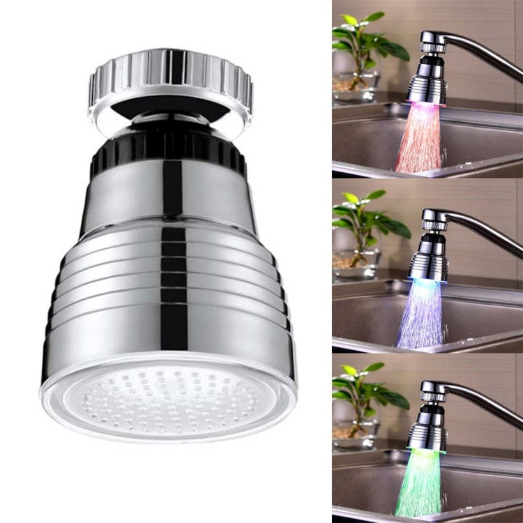SDF-B10 ضوء صنبور LED بمستشعر درجة حرارة ABS LED RGB مع توهج مائي للدش، الحجم: 58 × 38 مم، الواجهة: 22 مم (فضي)، SDF-B10