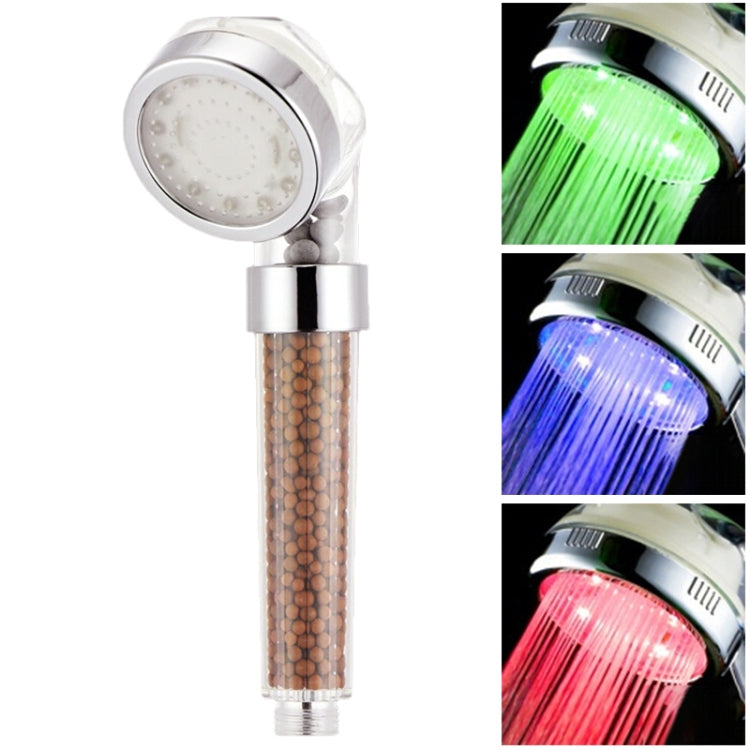 SDS-A23 رأس دش LED RGB بمستشعر درجة حرارة ABS وأيونات سالبة مع 15 مصباح LED، الحجم: 23 × 6.5 × 5.8 سم، الواجهة: 20 مم، SDS-A23