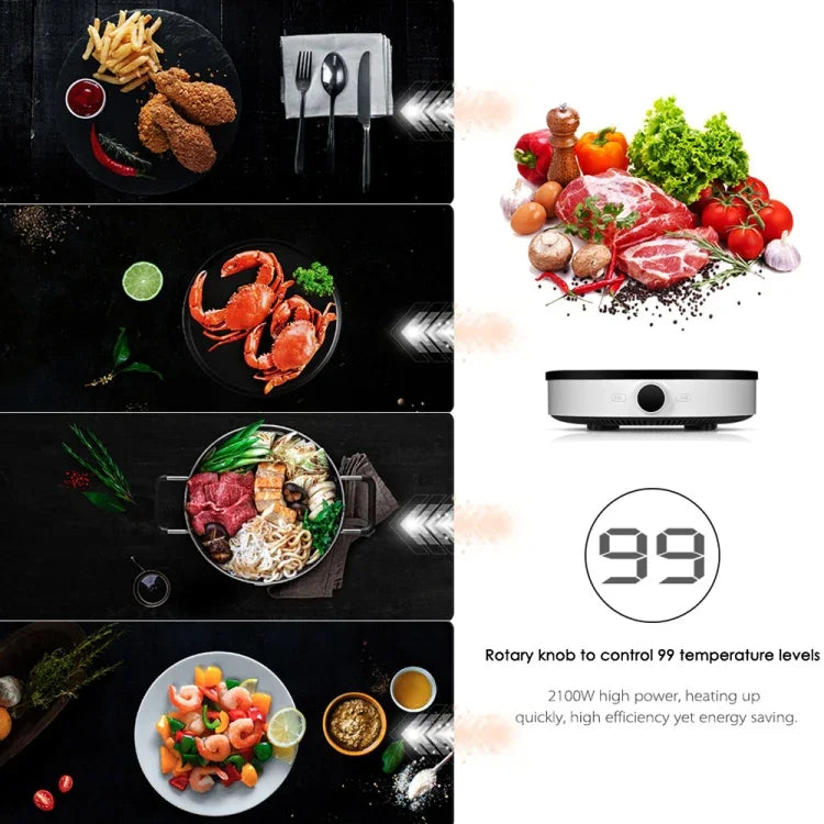 موقد استقرائي OLED 2100 واط من شاومي ميجيا مع شاشة، تحكم عبر تطبيق واتصال NFC، قابس أمريكي، موقد 2 بقوة 2100 واط
