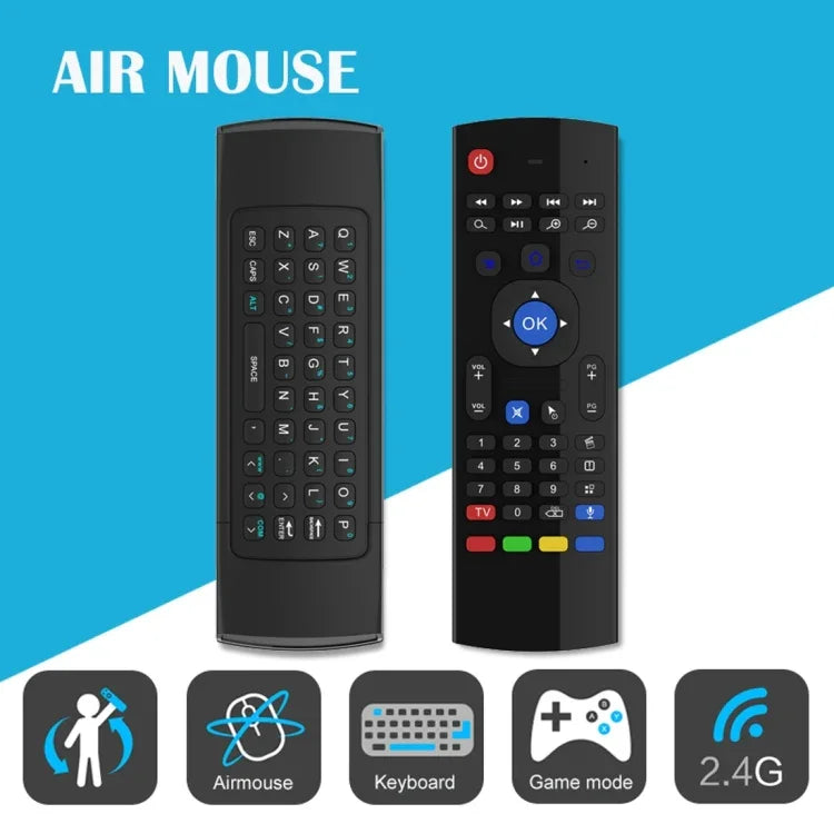 لوحة مفاتيح تحكم عن بعد لاسلكية MX3-M 2.4G مع مايكروفون لصندوق أندرويد تي في / الكمبيوتر الصغير، ماوس جوي مع ميكروفون