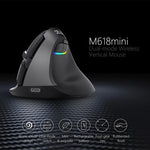 فأرة عمودية ميني لاسلكية DELUX M618 2.4G بدقة 2400 DPI USB قابلة للشحن، M618 رمادي