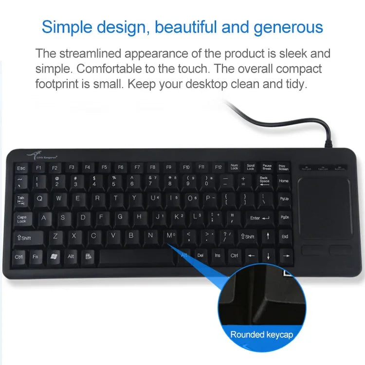 لوحة مفاتيح DS-8800 USB مقاومة لرش الماء مع نقش ليزري وزر واحد مدمج، الطول: 1.5م، DS-8800 USB