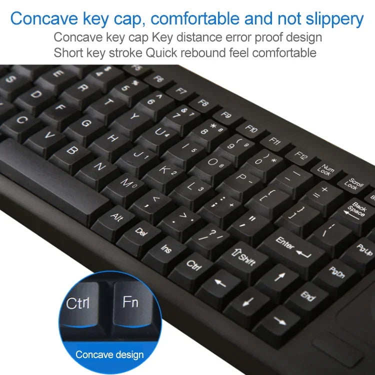 DS-8800 PS / 2 Interface Prevent Water Splashing Laser Engraving Character One-piece Wired Touchpad Keyboard, Length: 1.5m, DS-8800 PS/2
