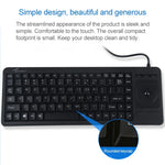 لوحة مفاتيح DS-8900 USB مقاومة لرش الماء مع نقش ليزري وزر كرة مدمجة، الطول: 1.5م، DS-8900 USB