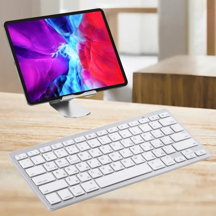 لوحة مفاتيح بلوتوث لاسلكية فائقة النحافة WB-8022 لأجهزة iPad، سامسونج، هواوي، شاومي، أجهزة لوحية أو هواتف ذكية، مفاتيح روسية، مفاتيح روسية