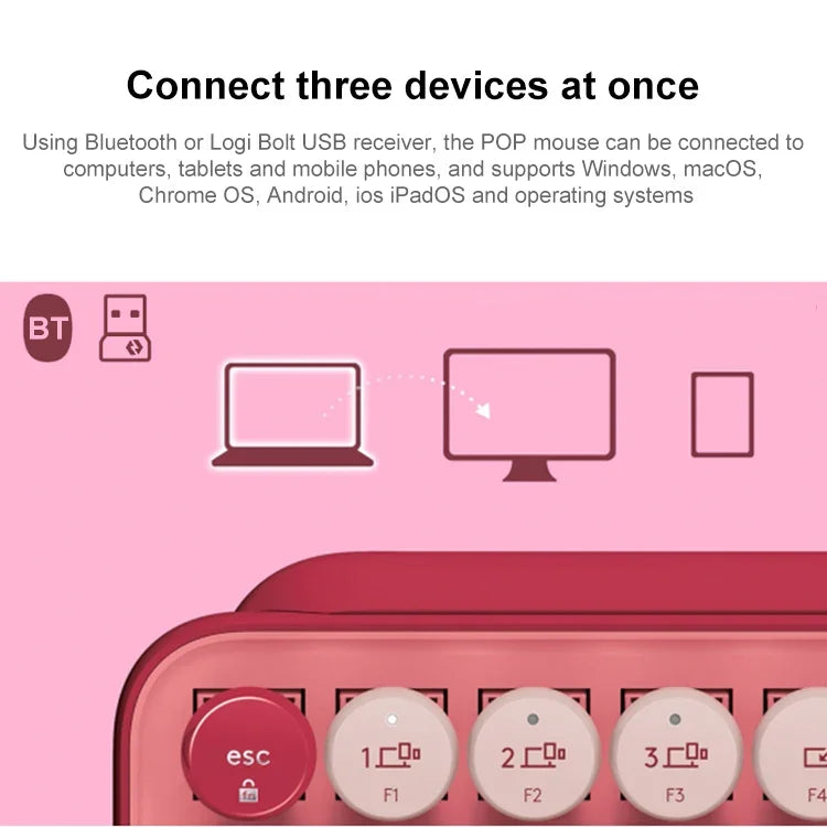 لوحة مفاتيح ميكانيكية بلوتوث بأزرار دائرية من لوجيتك POP KEYS