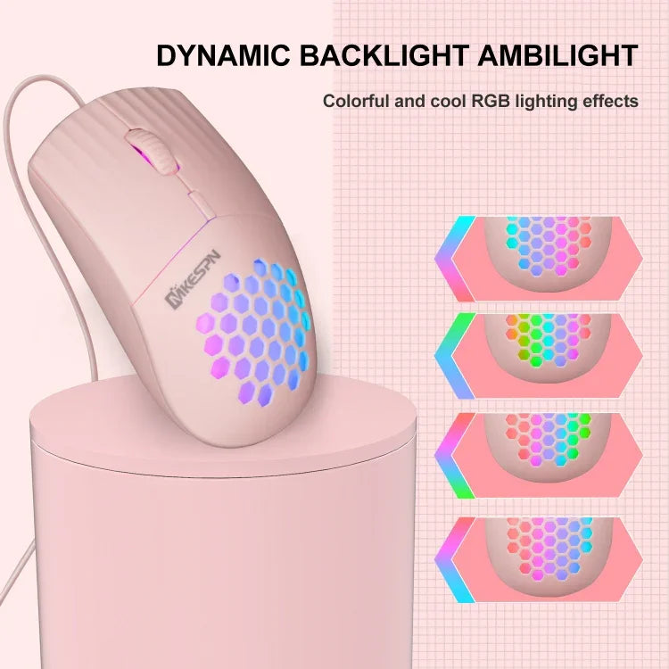 فأرة سلكية مجوفة RGB بمنفذ Type-C، MKESPN SXS-838