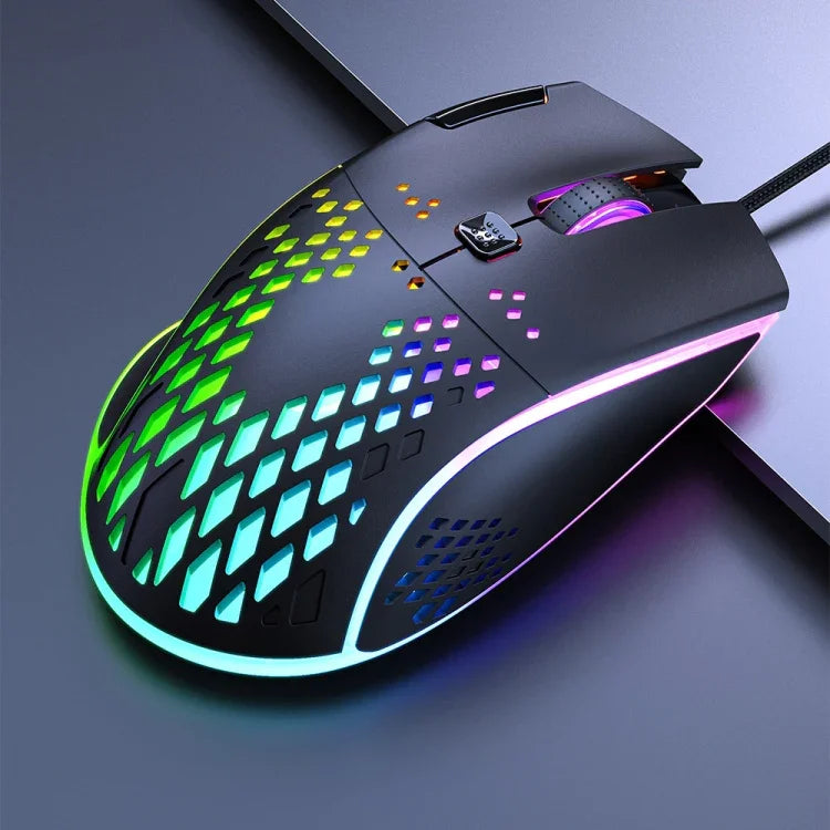فأرة ألعاب iMICE T97 بإضاءة LED RGB، 7 أزرار، سلك USB، دقة 7200 DPI