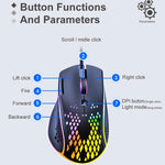 فأرة ألعاب iMICE T97 بإضاءة LED RGB، 7 أزرار، سلك USB، دقة 7200 DPI
