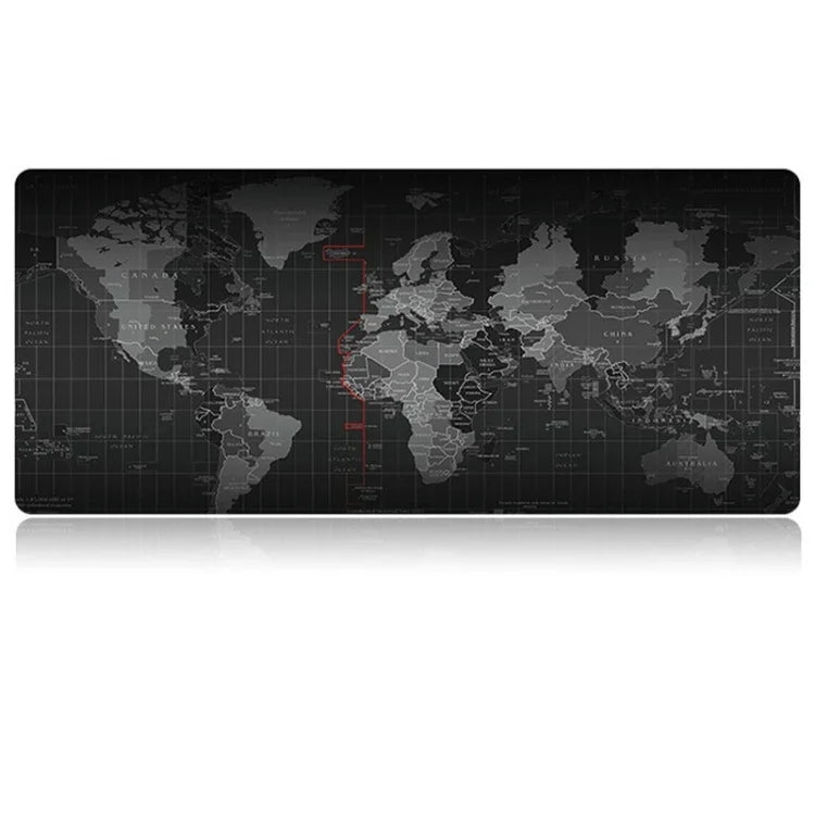 لوحة ماوس كبيرة ممتدة بنمط خريطة العالم مقاومة للانزلاق، سطح مطاطي ناعم من القماش، بساط لوحة مفاتيح، الحجم: 90 × 40 سم