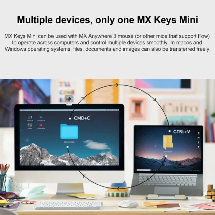لوحة مفاتيح ذكية مضيئة رفيعة للغاية لوجيتك MX Keys Mini لاسلكية بلوتوث