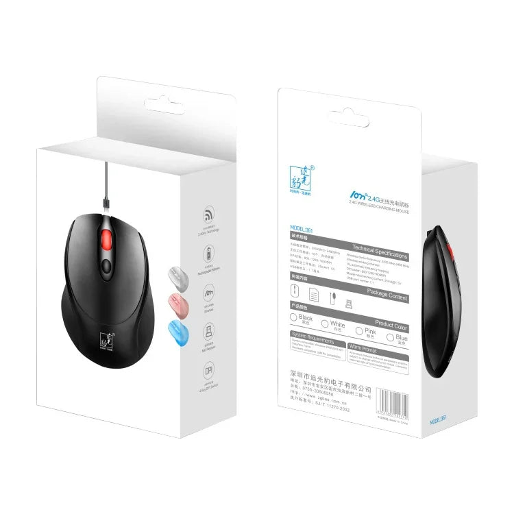 فأرة صغيرة قابلة للشحن لاسلكية 2.4G من ZGB 361 بدقة 1600 DPI