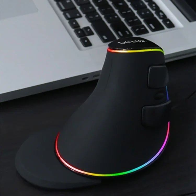 فأرة بصرية سلكية DELUX M618 Plus RGB مريحة عمودية بدقة 4000 DPI، سلكية