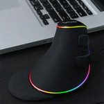 فأرة بصرية سلكية DELUX M618 Plus RGB مريحة عمودية بدقة 4000 DPI، سلكية