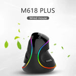 فأرة بصرية سلكية DELUX M618 Plus RGB مريحة عمودية بدقة 4000 DPI، سلكية