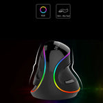 فأرة بصرية سلكية DELUX M618 Plus RGB مريحة عمودية بدقة 4000 DPI، سلكية