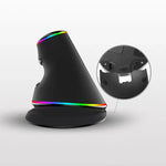 فأرة بصرية سلكية DELUX M618 Plus RGB مريحة عمودية بدقة 4000 DPI، سلكية