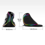 فأرة بصرية سلكية DELUX M618 Plus RGB مريحة عمودية بدقة 4000 DPI، سلكية