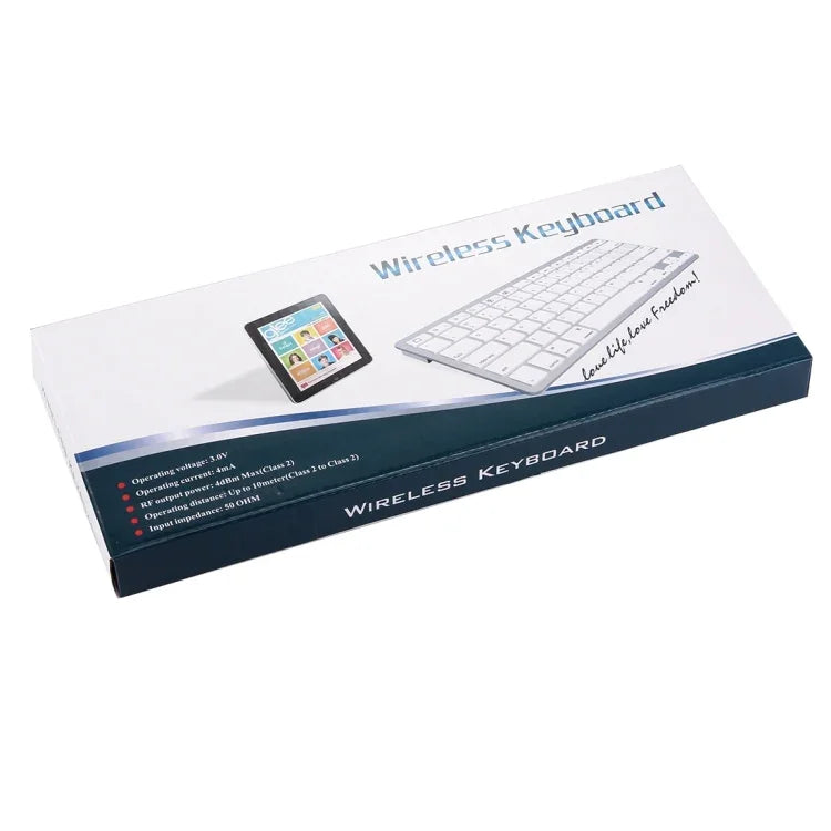 لوحة مفاتيح لاسلكية بلوتوث BK-3001 بعدد 78 مفتاح فائقة النحافة لأنظمة ويندوز / آيباد / آيفون