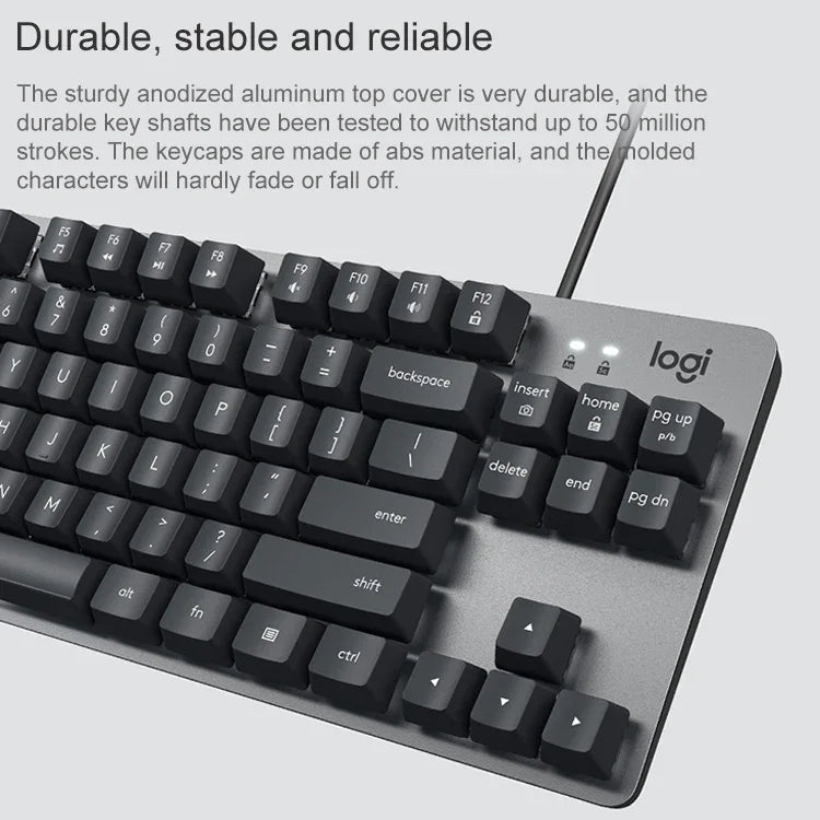 لوحة مفاتيح ميكانيكية صغيرة سلكية Logitech K835، مفتاح أخضر، مفتاح أخضر