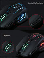 فأرة ألعاب سلكية USB ضوئية تنافسية بأضواء ملونة 7D من سلسلة Aula Ghost Shark II، دقة قصوى 4000 DPI، Ghost Shark II(B)