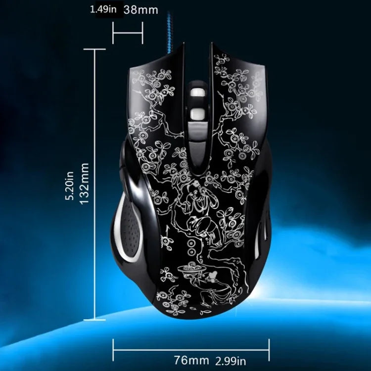 فأرة ألعاب إلكترونية بصرية سلكية USB ZGB 169 بدقة 2400 DPI مع إضاءة خلفية LED قابلة للتعديل بأربع سرعات ووزن معاكس، الطول: 1.45 م، 169 أسود، 169 أبيض