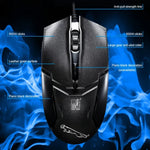فأرة ألعاب بصرية سلكية USB Chasing Leopard 179 بدقة 1600 DPI مع إضاءة قابلة للتعديل بثلاث سرعات، الطول: 1.3 م، 179