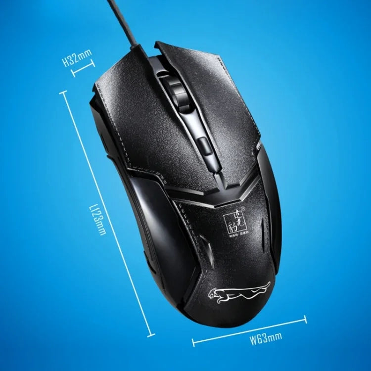 فأرة ألعاب بصرية سلكية USB Chasing Leopard 179 بدقة 1600 DPI مع إضاءة قابلة للتعديل بثلاث سرعات، الطول: 1.3 م، 179