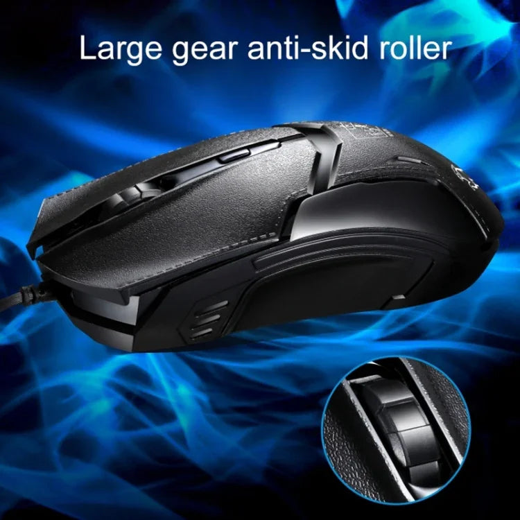 فأرة ألعاب بصرية سلكية USB Chasing Leopard 179 بدقة 1600 DPI مع إضاءة قابلة للتعديل بثلاث سرعات، الطول: 1.3 م، 179