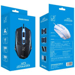 فأرة ألعاب بصرية سلكية USB Chasing Leopard 199 بدقة 1600 DPI مع إضاءة خلفية LED قابلة للتعديل بثلاث سرعات، الطول: 1.3 م، 199 أسود، 199