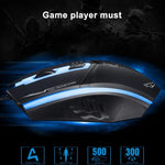 فأرة ألعاب بصرية سلكية USB Chasing Leopard 199 بدقة 1600 DPI مع إضاءة خلفية LED قابلة للتعديل بثلاث سرعات، الطول: 1.3 م، 199 أسود، 199