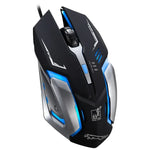 فأرة ألعاب بصرية سلكية USB صامتة Chasing Leopard K1 بدقة 1600 DPI مع إضاءة خلفية LED قابلة للتعديل بثلاث سرعات، الطول: 1.3 م
