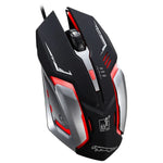 فأرة ألعاب بصرية سلكية USB صامتة Chasing Leopard K1 بدقة 1600 DPI مع إضاءة خلفية LED قابلة للتعديل بثلاث سرعات، الطول: 1.3 م