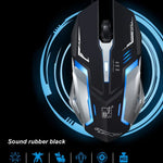 فأرة ألعاب بصرية سلكية USB صامتة Chasing Leopard K1 بدقة 1600 DPI مع إضاءة خلفية LED قابلة للتعديل بثلاث سرعات، الطول: 1.3 م