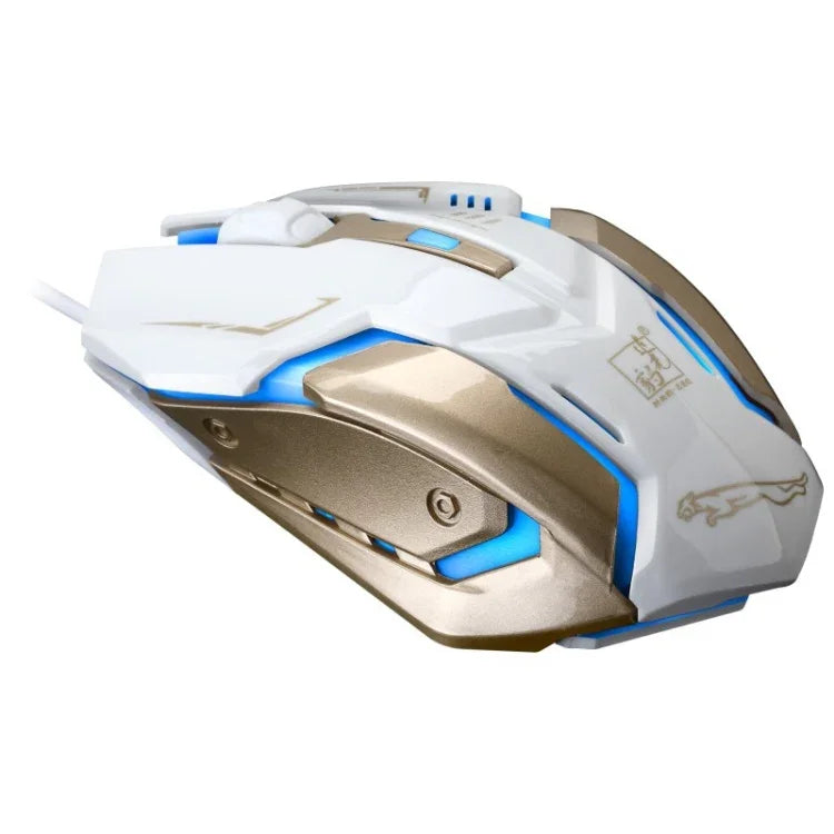 فأرة ألعاب بصرية سلكية USB صامتة Chasing Leopard K1 بدقة 1600 DPI مع إضاءة خلفية LED قابلة للتعديل بثلاث سرعات، الطول: 1.3 م