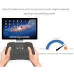 لوحة مفاتيح لاسلكية VIBOTON i8 Plus محدثة 2.4 جيجاهرتز QWERTY صغيرة مع لوحة لمس لصندوق التلفاز، Mi Box، الكمبيوتر، التابلت، اللابتوب وجهاز العرض (أسود)، لوحة مفاتيح لاسلكية
