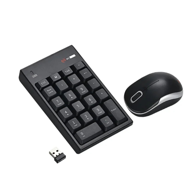 مجموعة فأرة لاسلكية 2.4 جيجاهرتز + لوحة مفاتيح رقمية بعدد 22 مفتاح MC Saite MC-61CB مع مستقبل USB لأجهزة الكمبيوتر واللابتوب